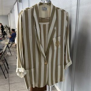 Daniel H. Striped Blazer - Brown and Cream